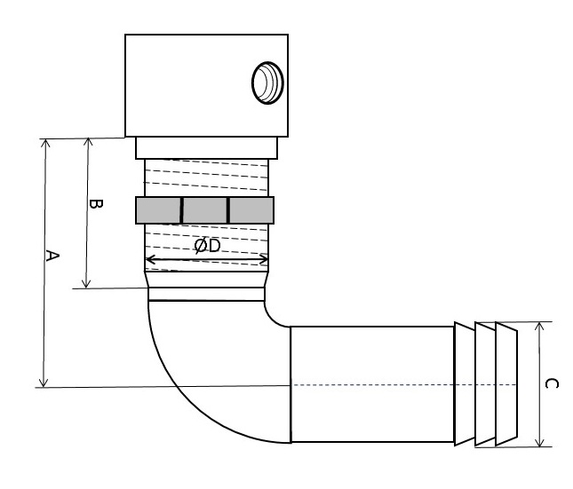 Can SB 05.3555 lufteventil rustfritt stål 90° 3/8"