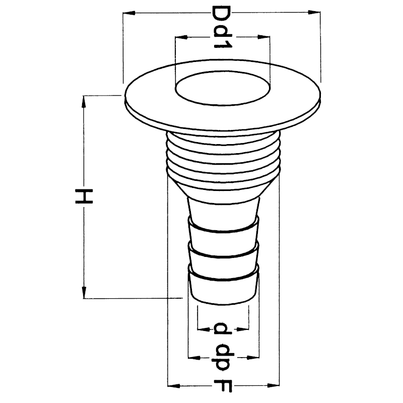 Can SB BS2354 skrogjennomføring 1" hvit 25 mm