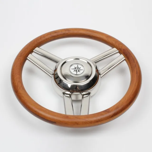 Mavi Mare V.BG35 båtratt rustfritt 350 mm teak