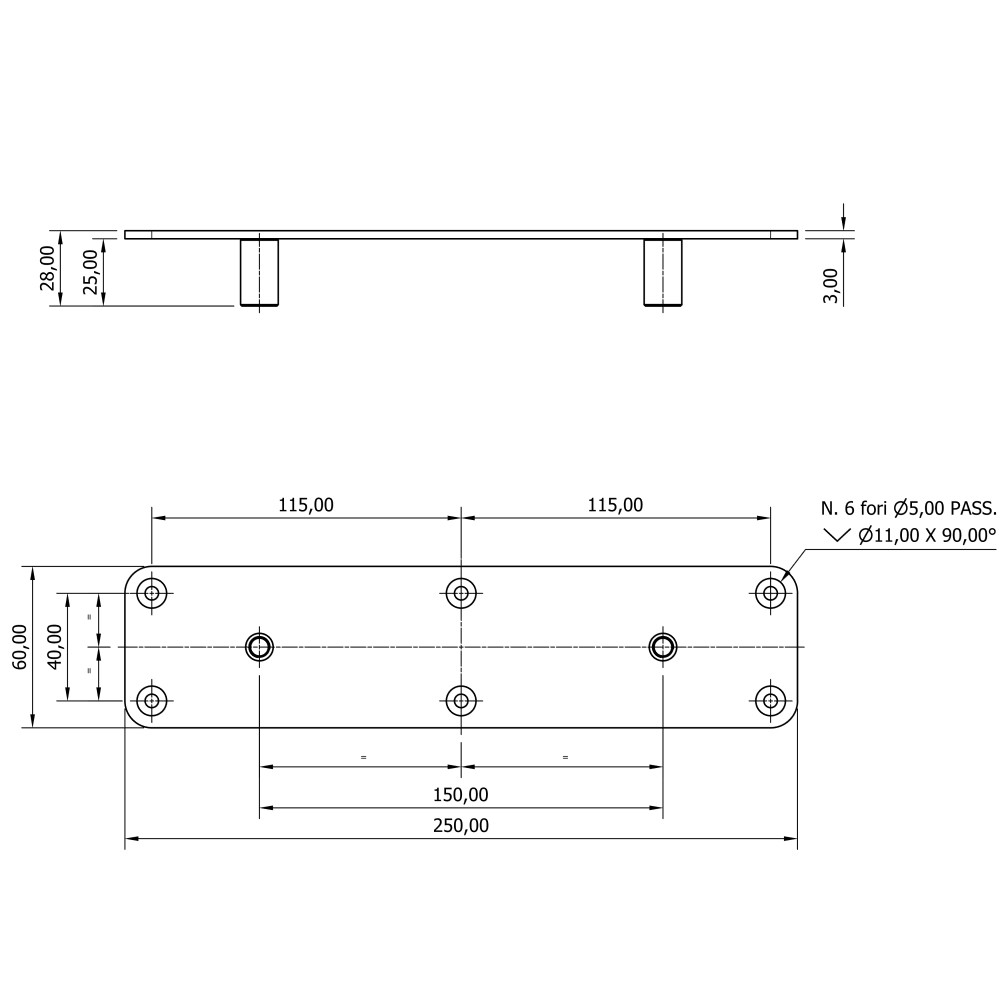 MAVI MARE A.366 plate rustfri til svingfot