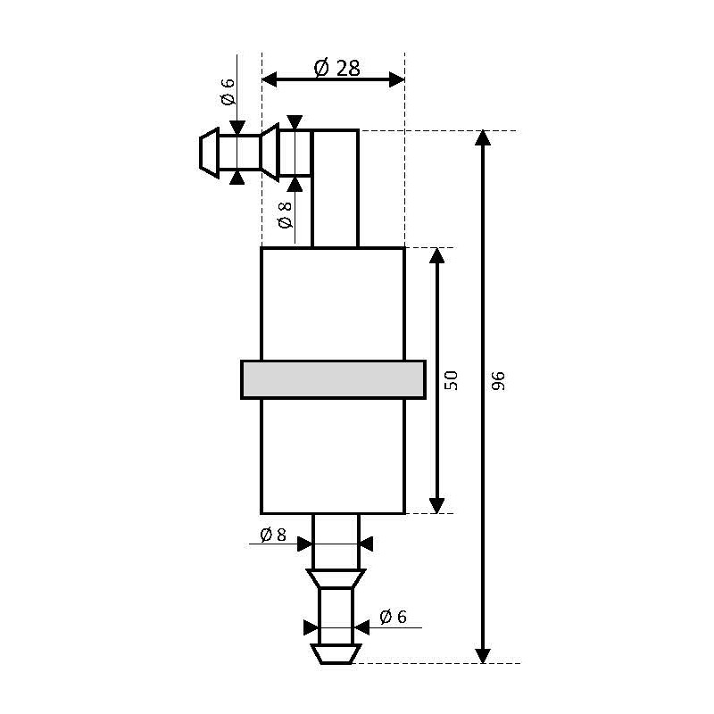 Can SB 13.2561 bensinfilter 90 grader