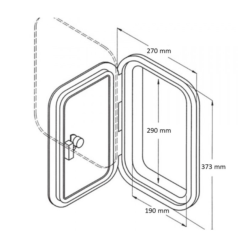 Can SB 21.2732 inspeksjonsluke svart ASA 180°