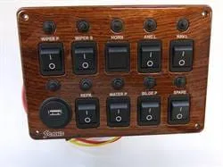 Agder Boat Scand 25 Classic bryterpanel teak 20x14 cm