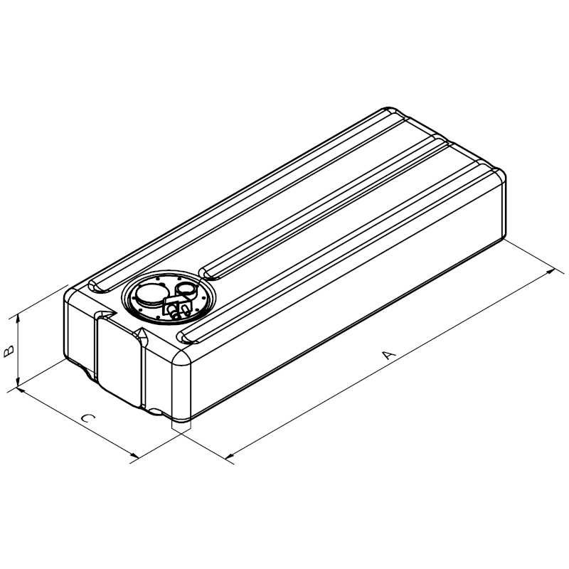 Can SB 01.2084 drivstofftank 28 liter 450 mm