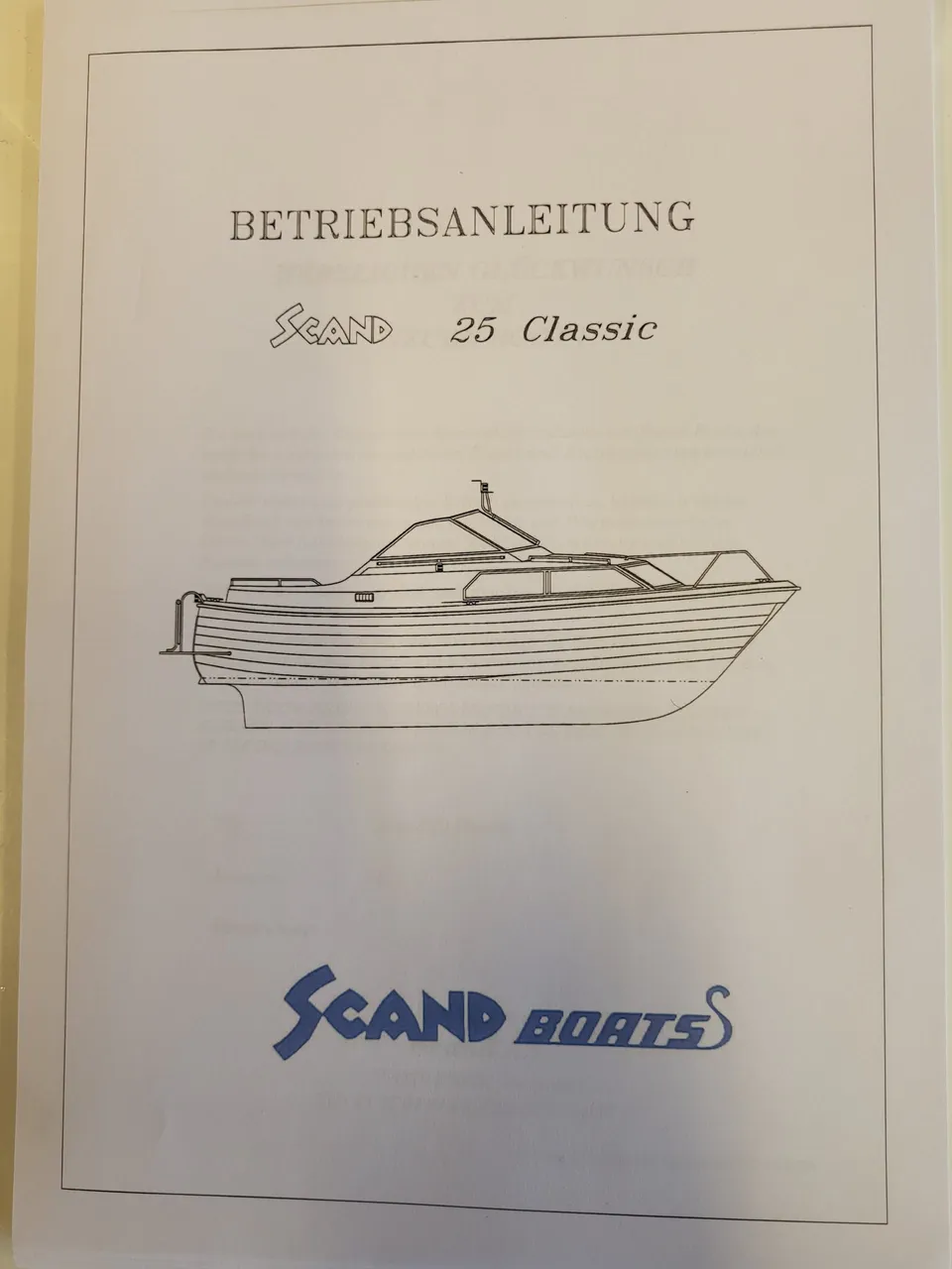 Agder Boat Scand 25 Classic brukerhåndbok tysk utgave