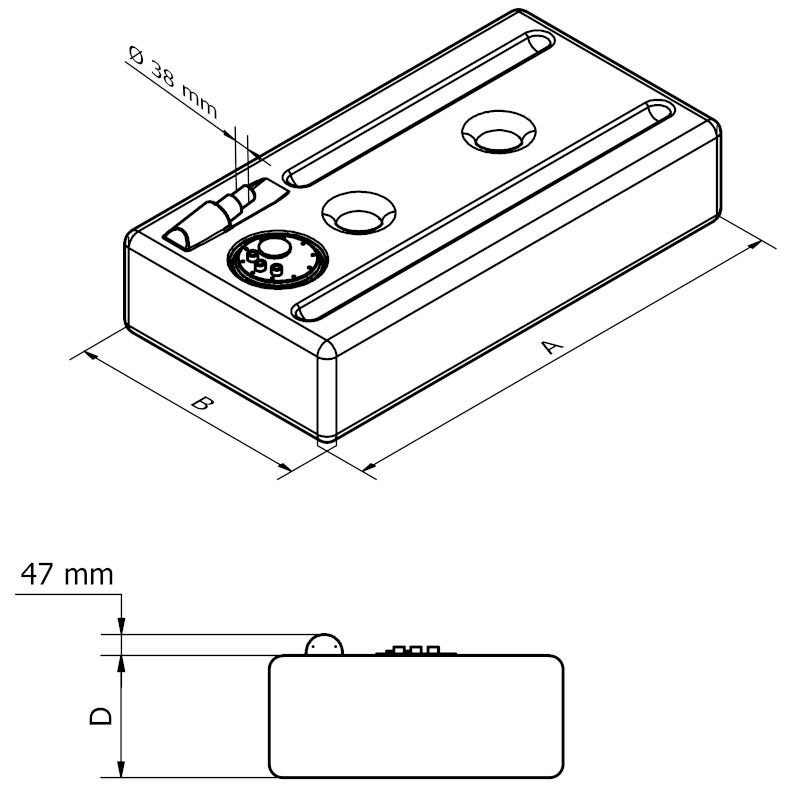 Can SB 01.8025 vanntank 200 liter stor kapasitet