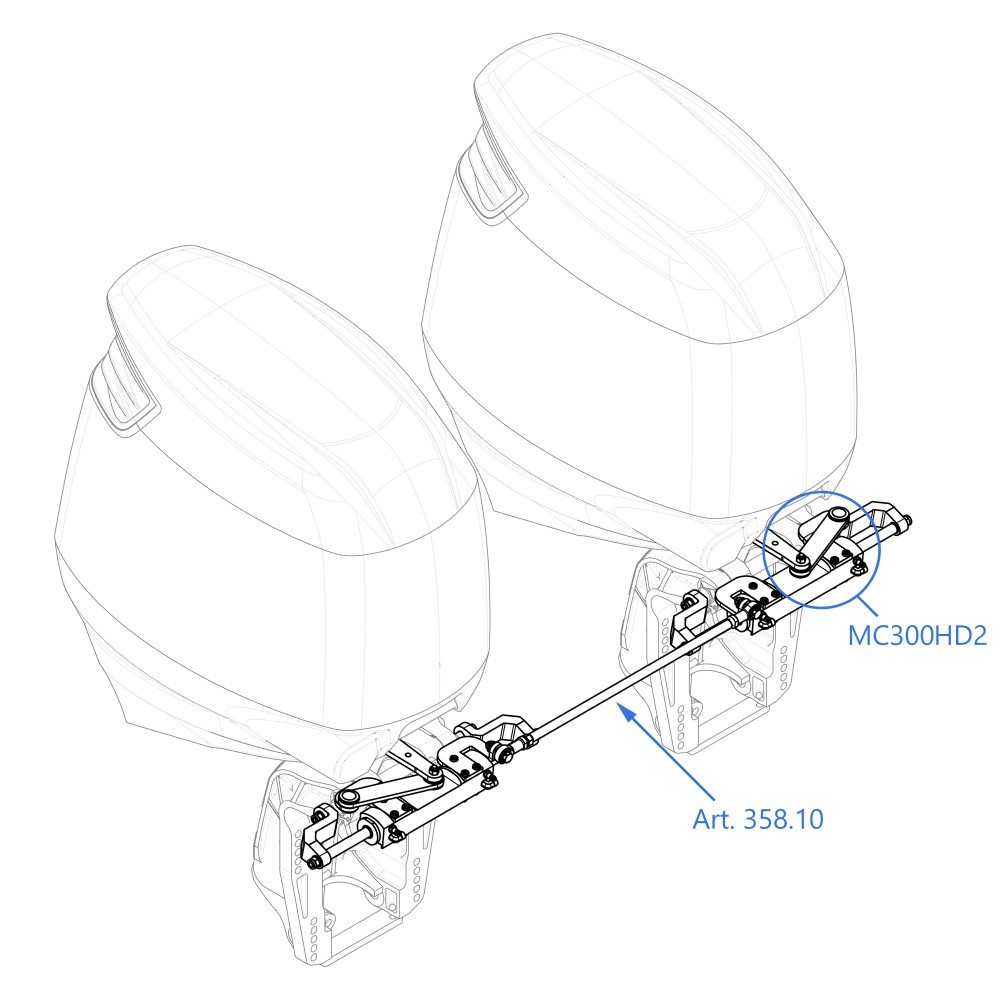Mavi Mare GF300HD2 hydraulisk styring kit dobbeltmotor