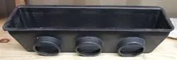 Agder Boat ventilboks 450 mm sort 4 slanger 8 klaffer