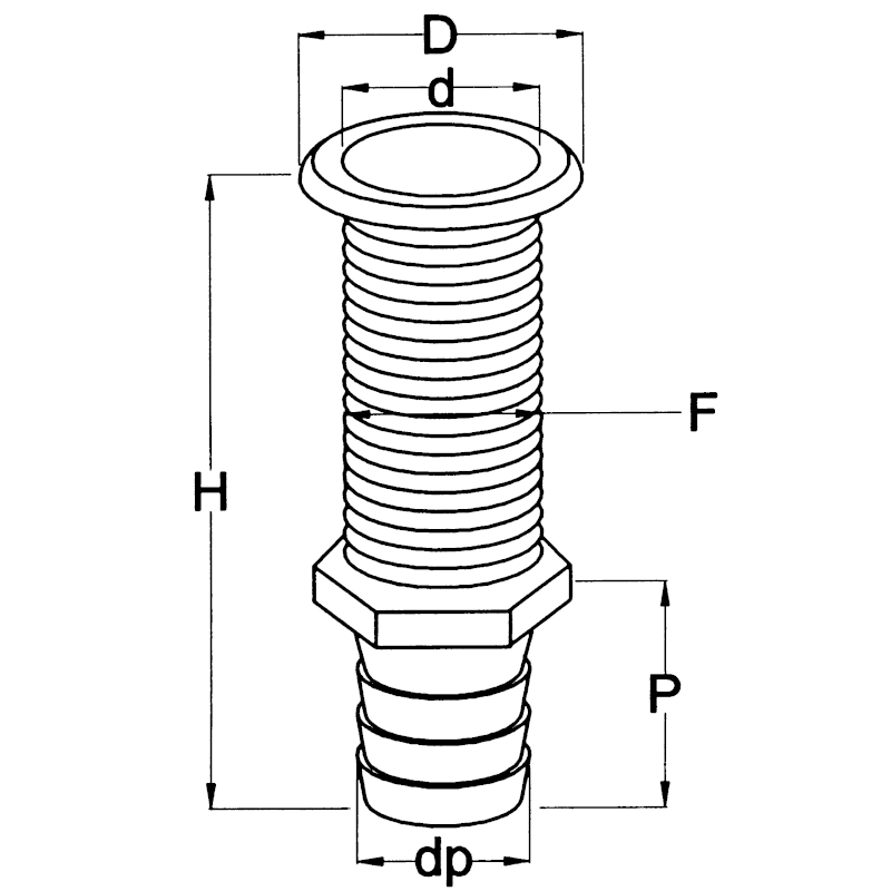 Can SB 18.2365 dreneringsstuss 100 mm hvit 1"