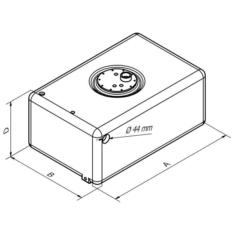 Can SB 01.8026 vanntank 86 liter 700x450 mm