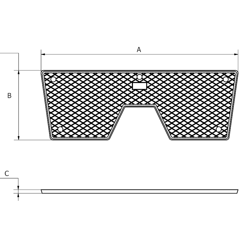 Can SB 22.1010 akterspeilplate hvit 270x95
