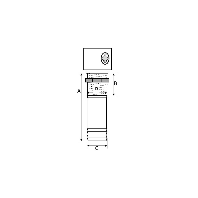 Can SB 05.3560 lufteventil rustfri rett 3/8"