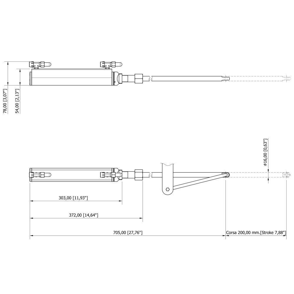 Mavi Mare MC150EX styresylinder Volvo 200 mm