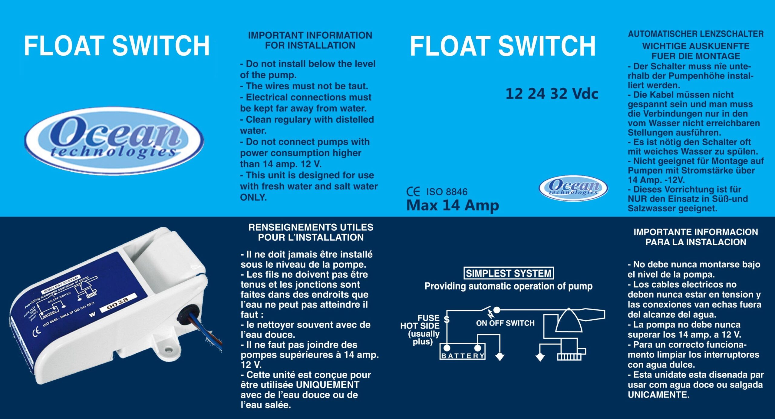 Matromarine flottørbryter 108 lensepumpe