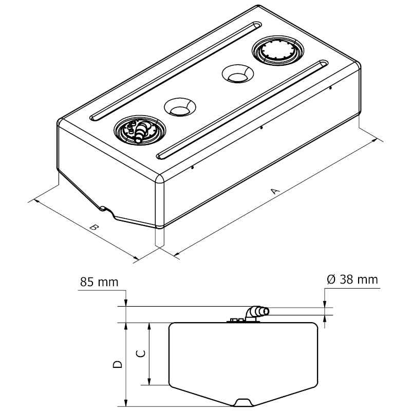 Can SB 01.8000 vanntank 190 liter plast