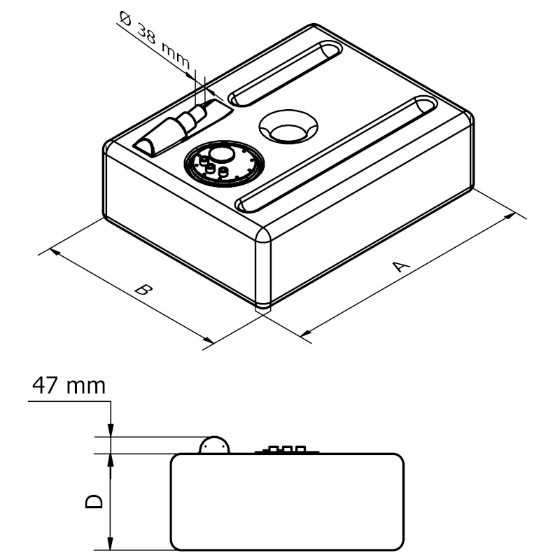 Can SB 01.9030 drivstofftank 128 liter båt