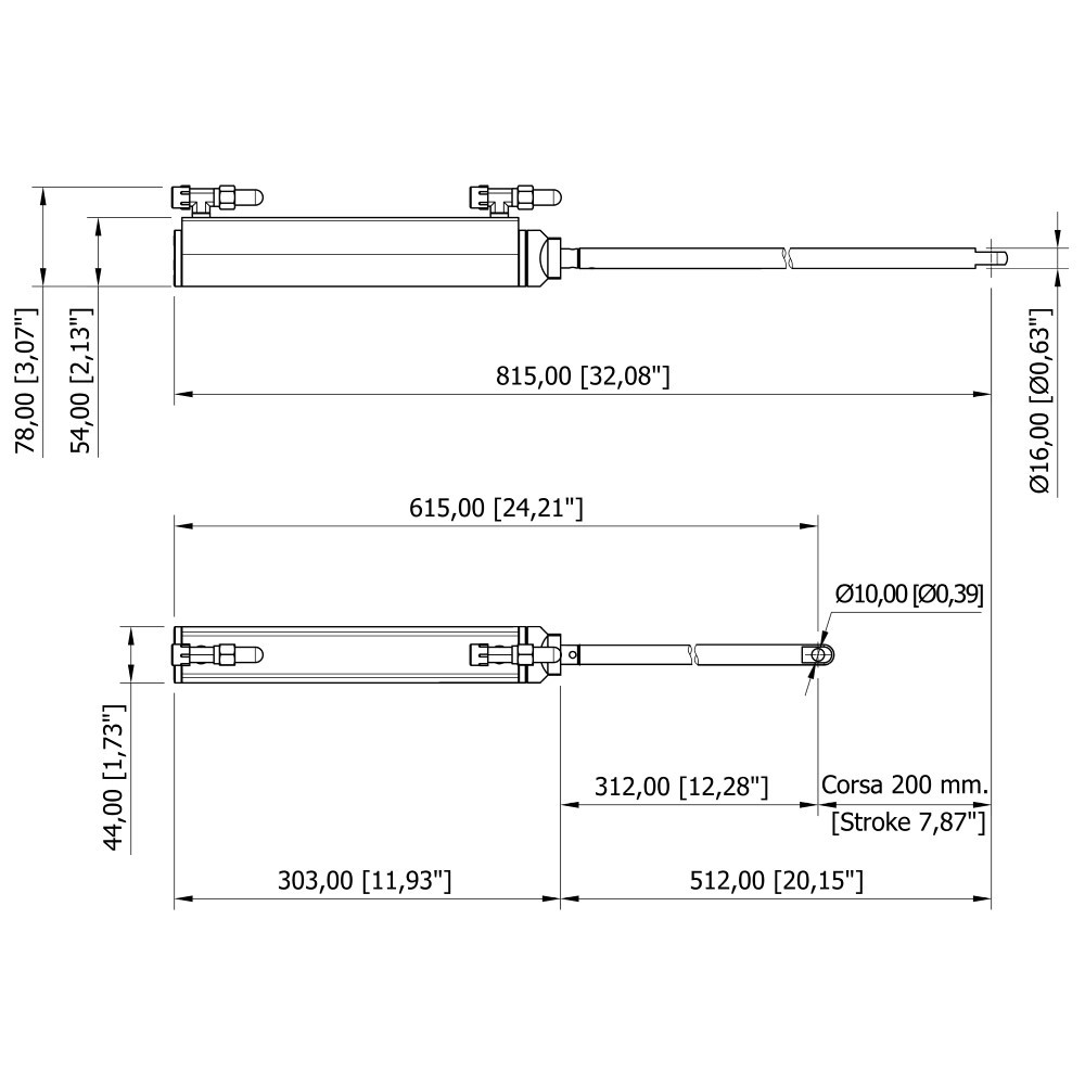 Mavi Mare MC150E sylinder 200 mm servo ubalansert