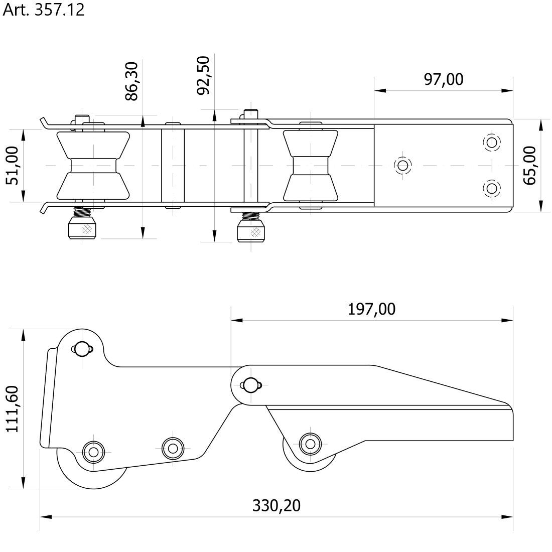 Mavi Mare 357.12 baugrulle rustfritt stål til 10 kg anker