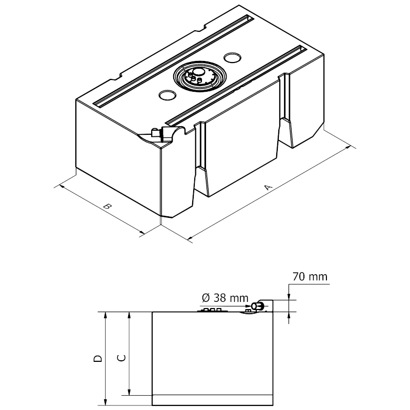 Can SB 01.8006 vanntank 430 liter stor