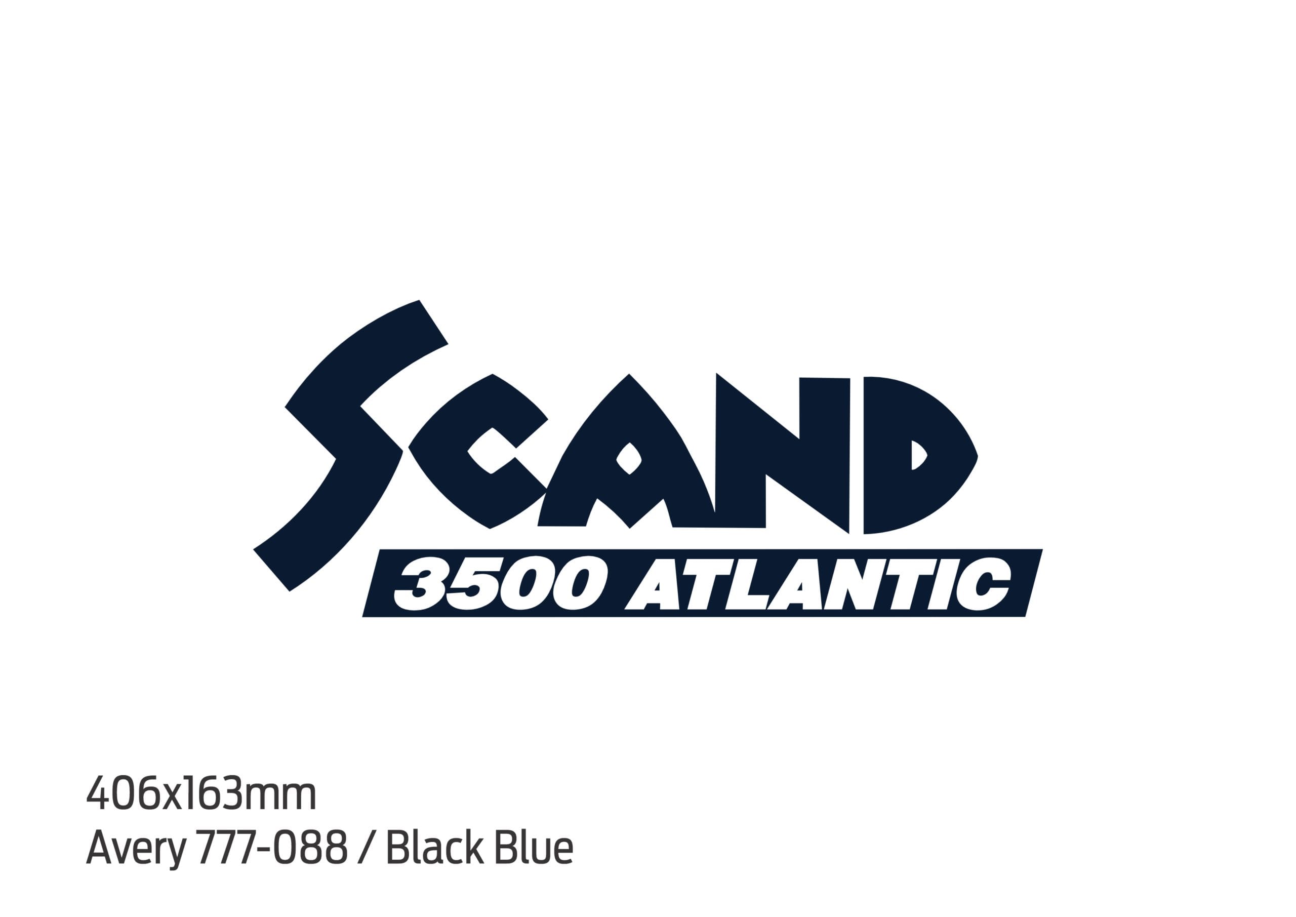 Agder Boat Scand 3500 Atlantic dekal mørk blå per side