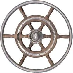 Agder Boat ratt teak m/utvendig stålring 16" 405 mm