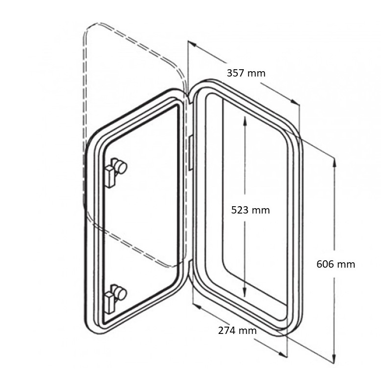 Can SB 21.2739 inspeksjonsluke 180° sort ASA