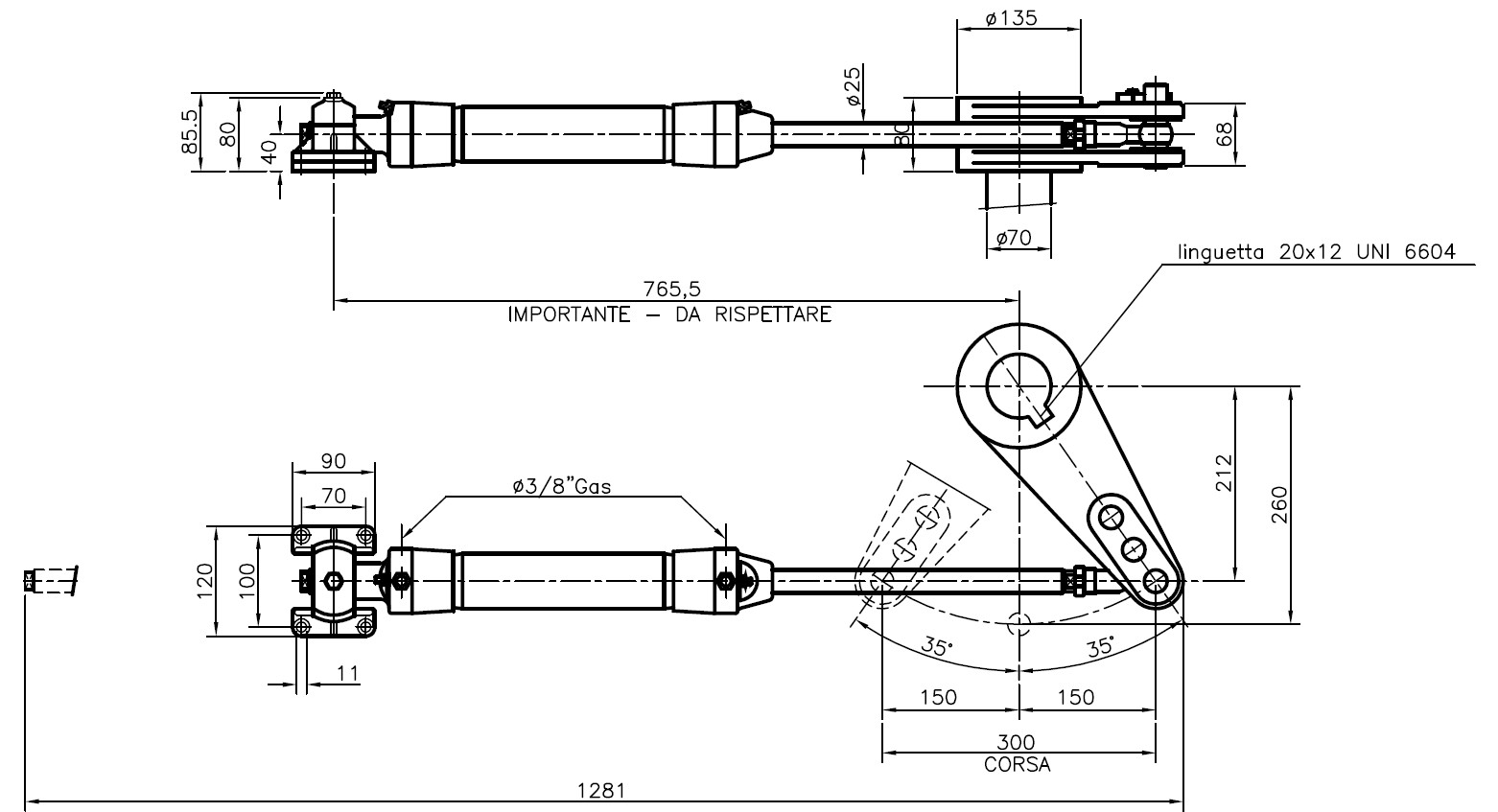 Mavi Mare CI450 sylinder til styring