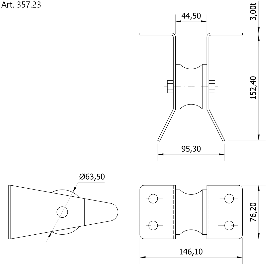 Mavi Mare 357.23 baugrulle rustfritt til 10 kg anker