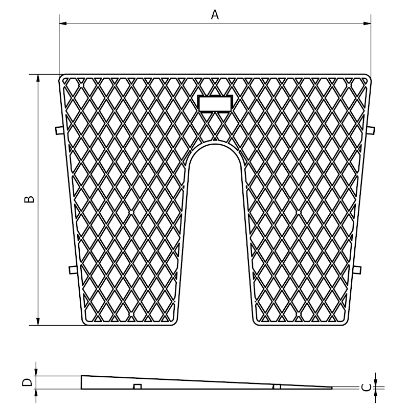 Can SB 22.1050 akterspeilplate hvit 450x360 mm