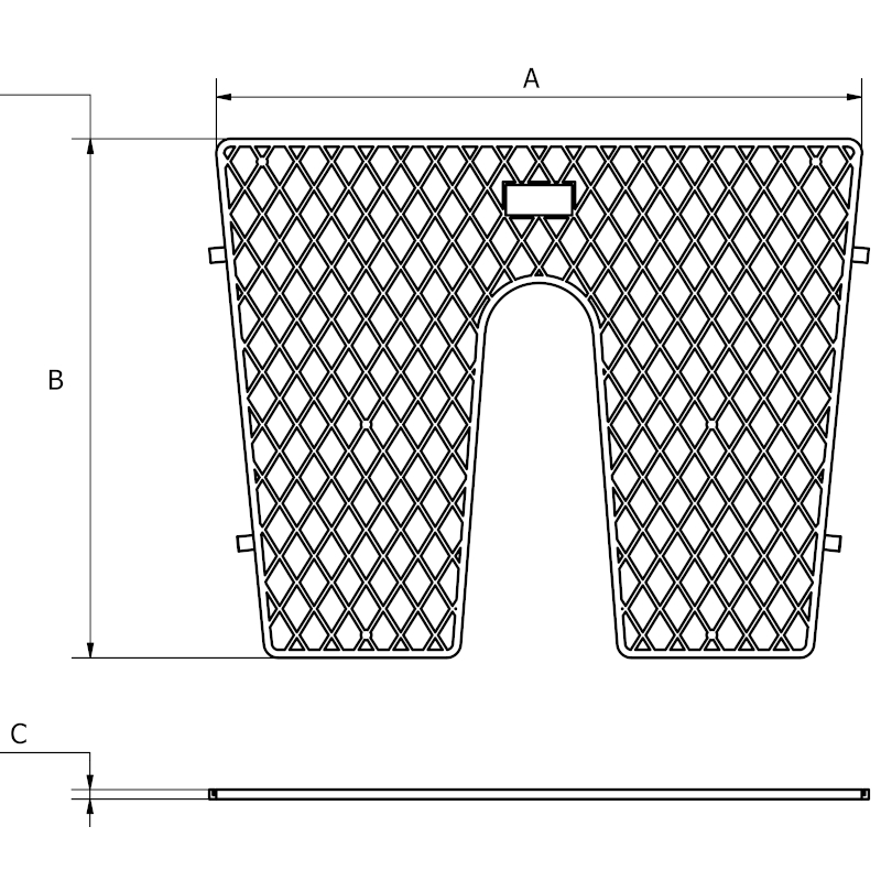 Can SB 22.1040 hekkplate hvit 450 x 360 mm