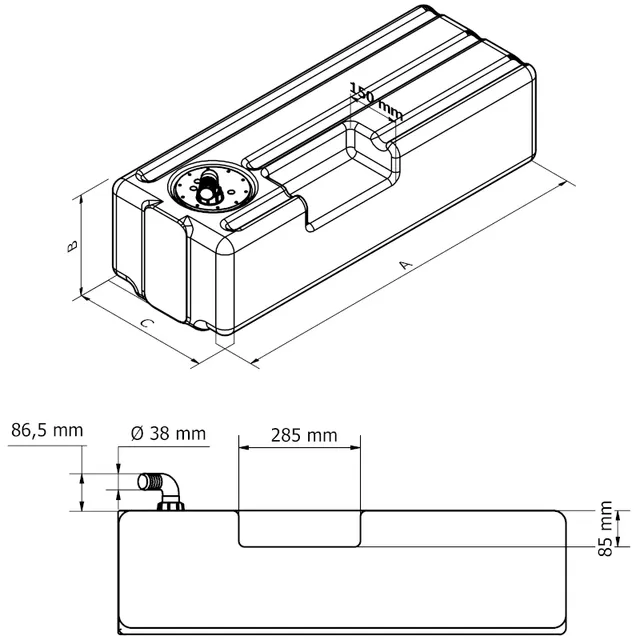 Can SB 01.2900 vanntank 39 liter med pumpe