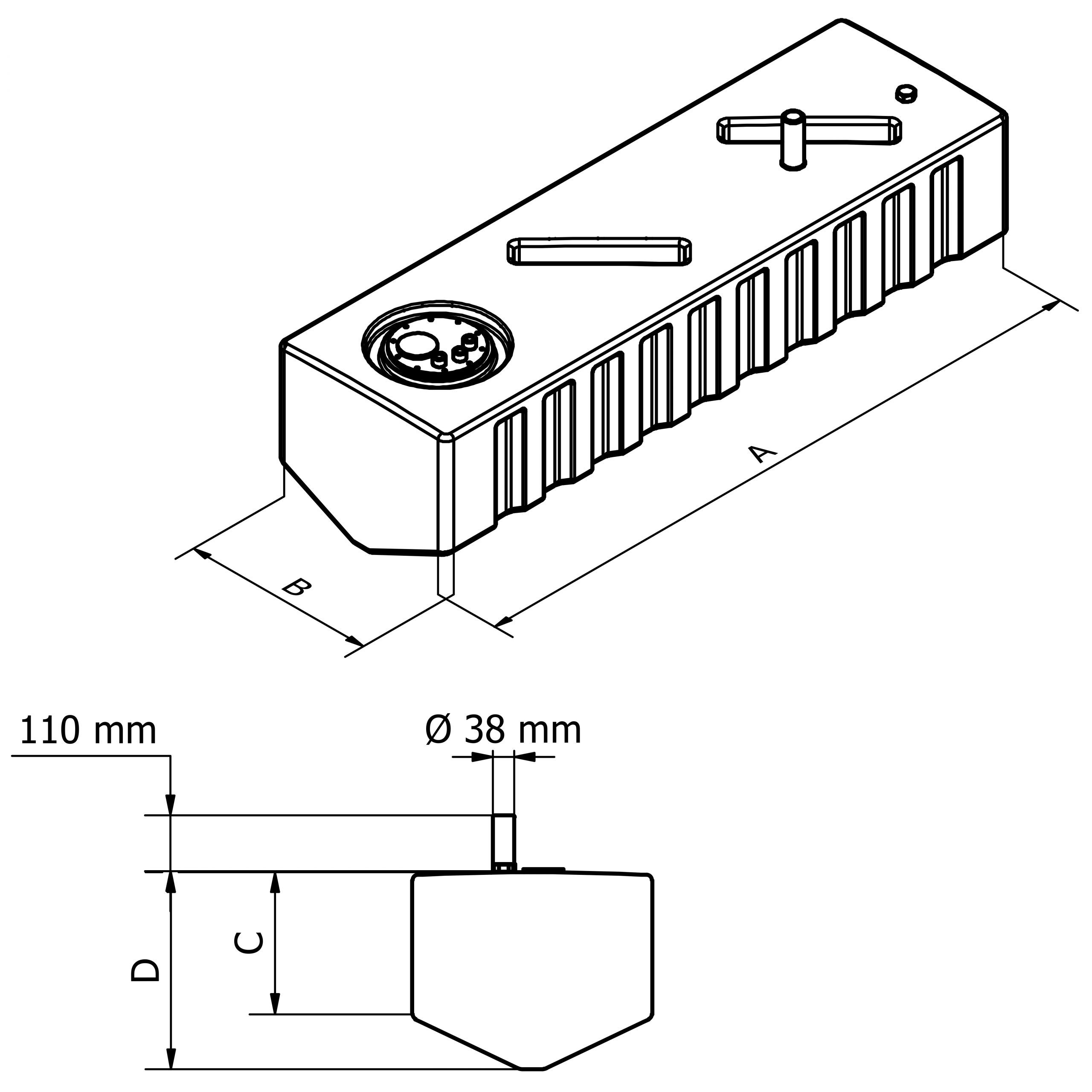 Can SB 01.9013 drivstofftank 135 liter stor