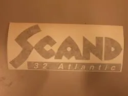 Scand 32 logo dekal mørk blå eldste typen