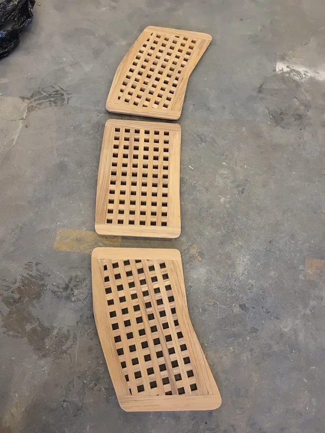 Agder Boat Scand 9200 trallverk teak flettet 3 stk