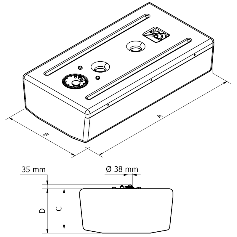 Can SB 01.9026 drivstofftank 406 liter stor
