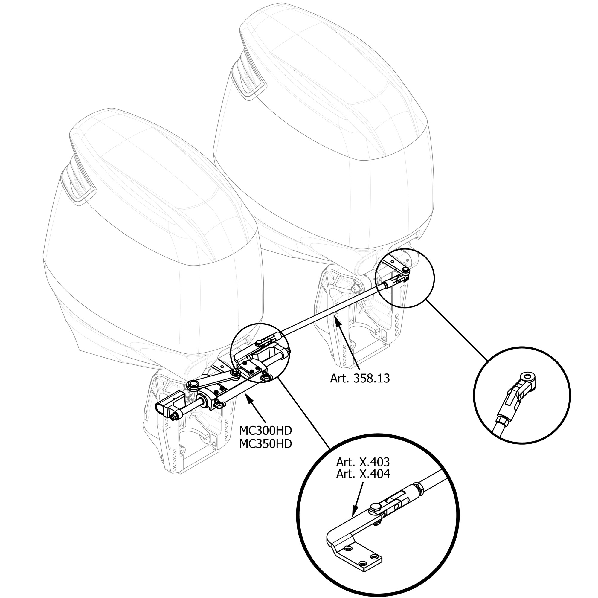Mavi Mare 358.13 koblingsstang syrefast 2 motorer