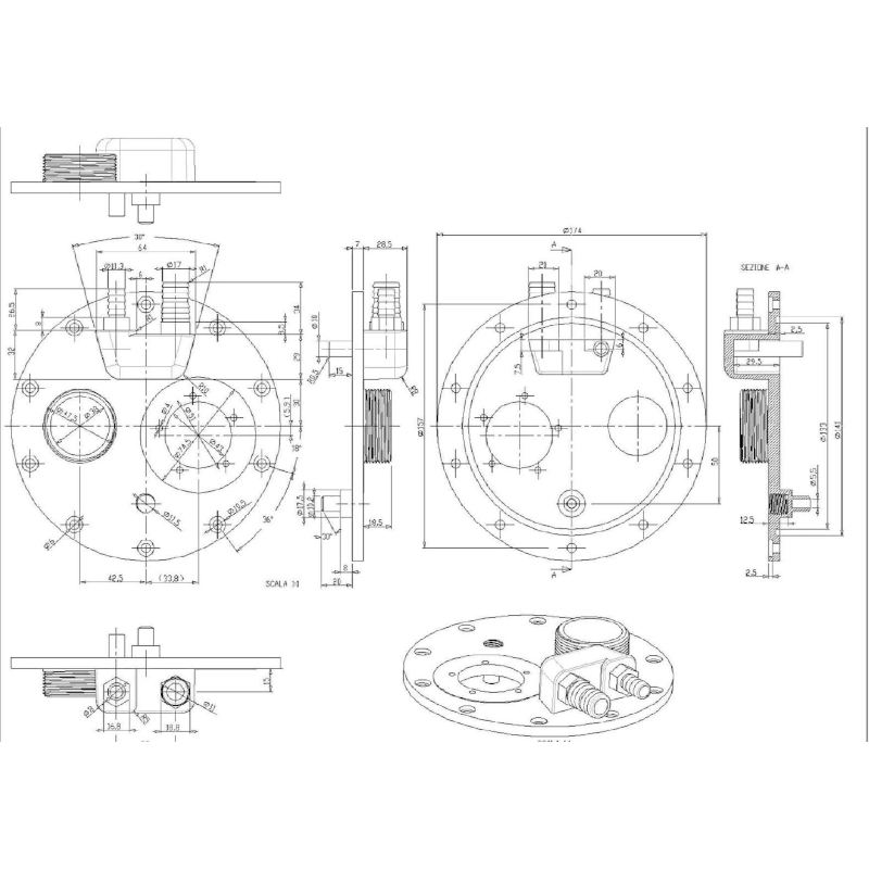 Can SB 01.2150 inspeksjonsluke tank hvit