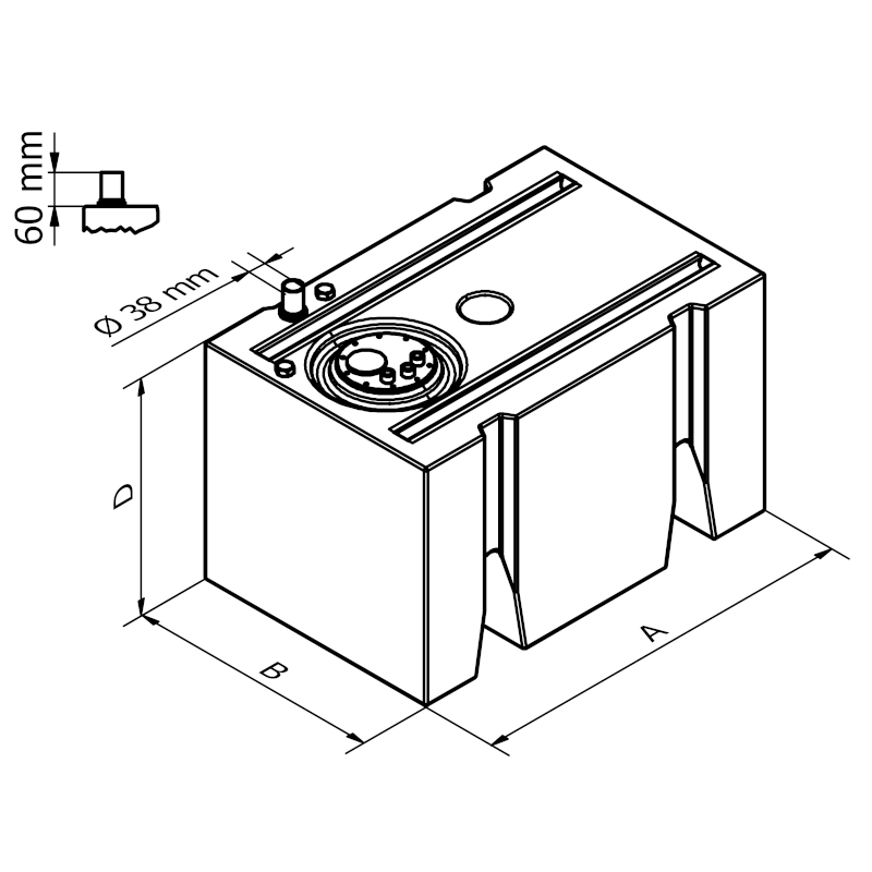 Can SB 01.8005 vanntank 230L stor kapasitet