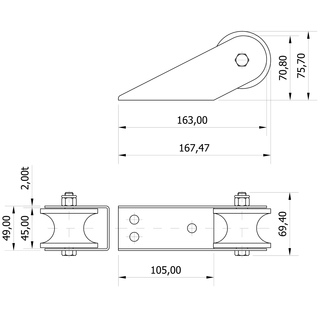 Mavi Mare 357.15 baugrulle rustfritt stål til 10 kg anker