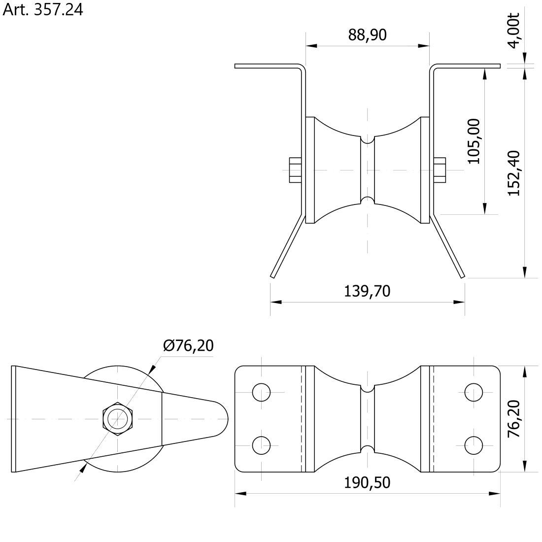 Mavi Mare 357.23 baugrulle rustfritt til 10 kg anker