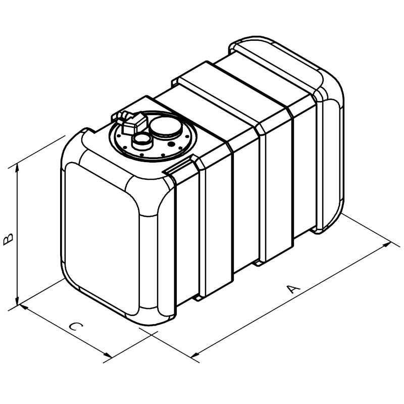 Can SB 01.2029 drivstofftank 62 liter stor kapasitet