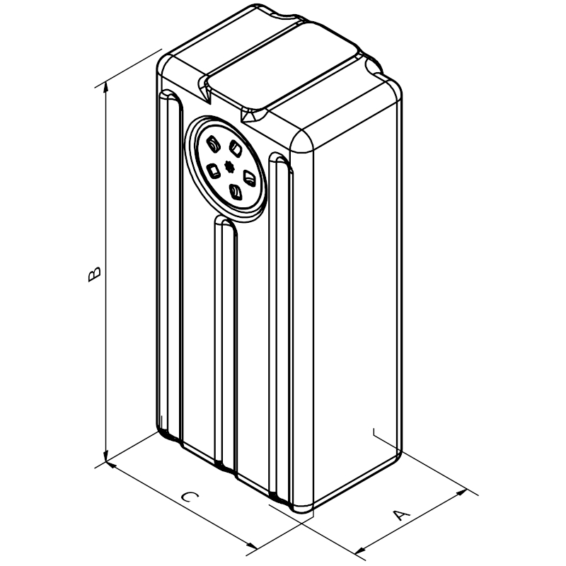Can SB 01.4373 spillvannstank vertikal 61 liter